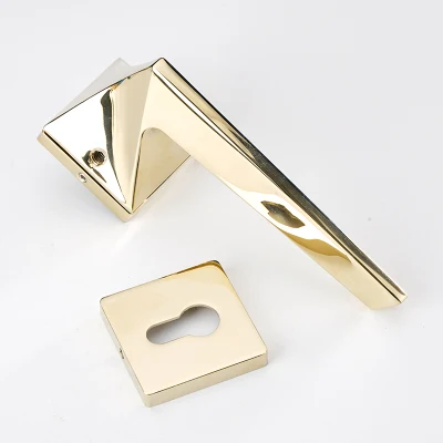 American Style Chrome Bright Silver Door Lock Indoor Bedroom French Door Handle Mute Magnetic Suction Lock