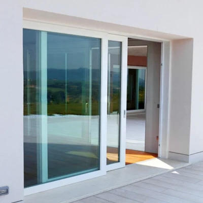  French Glass Plastic Door Sliding UPVC PVC Door Vinyl Patio Sliding Doors