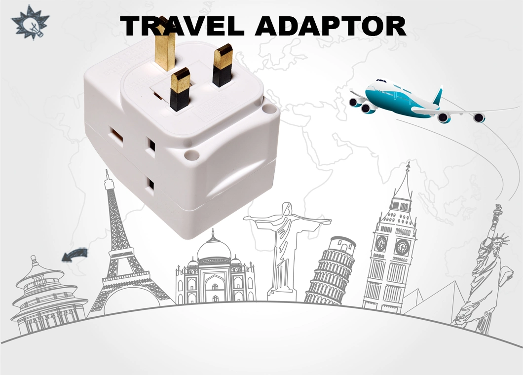 3 Way 13A Fuse UK Type Plug Socket Travel Adapter