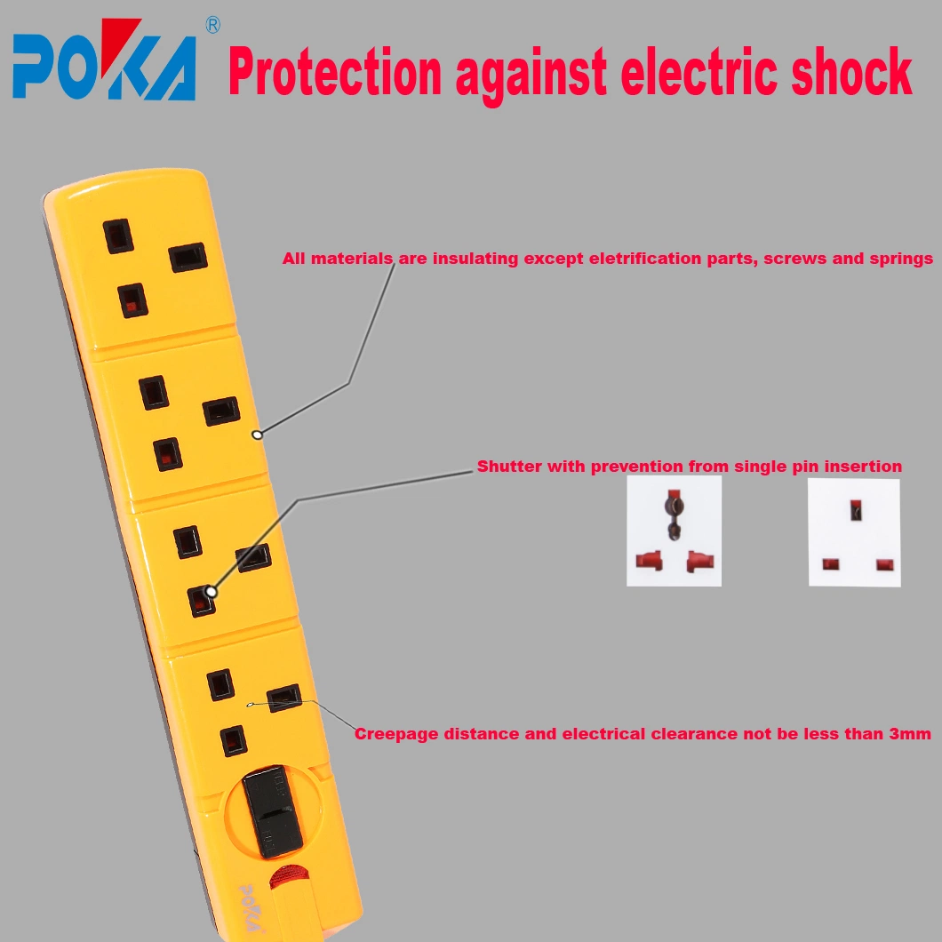 Multi Extension Socket with Individual Switches and Children Protection