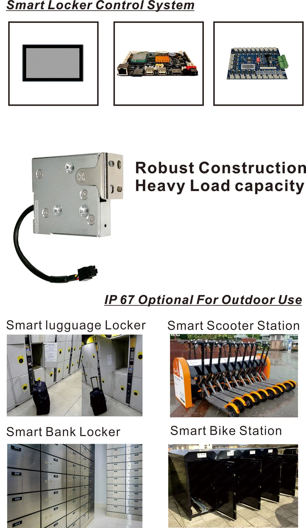 9VDC Intelligent Cabinet Lock with Override for Electric Motorcycle Trunk