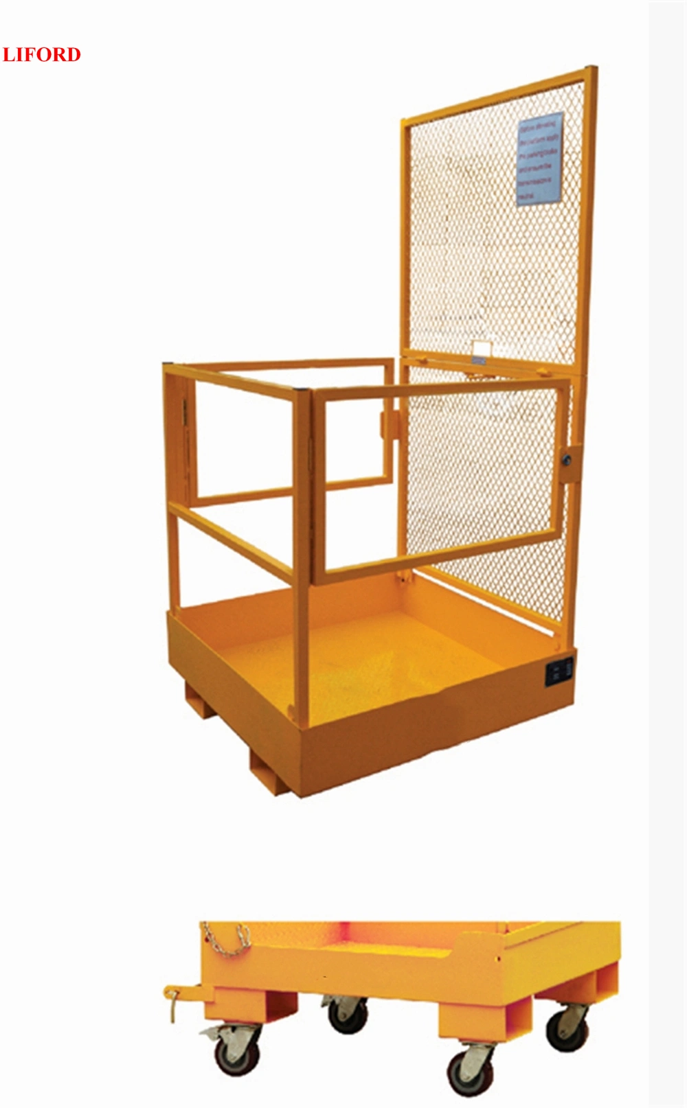 Fold-Down Forklift Man Basket Forklift Man Baskets Safety Cage with 300kg Capacity