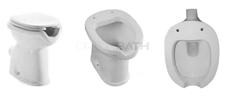 Ortonbath Open Toilet Accessories for Handicapped Ceramic Toilet Disabled Patient Hospital Handicap Wc Bowl/Bidet Wall Outlet