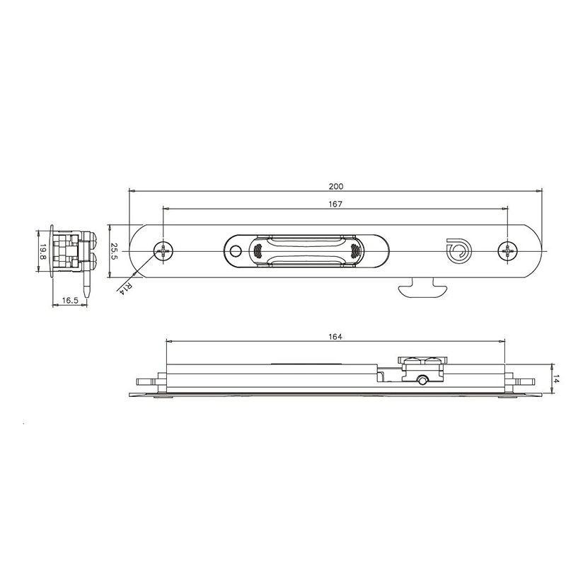 3h Aluminum Modern Sliding Window and Door Lock