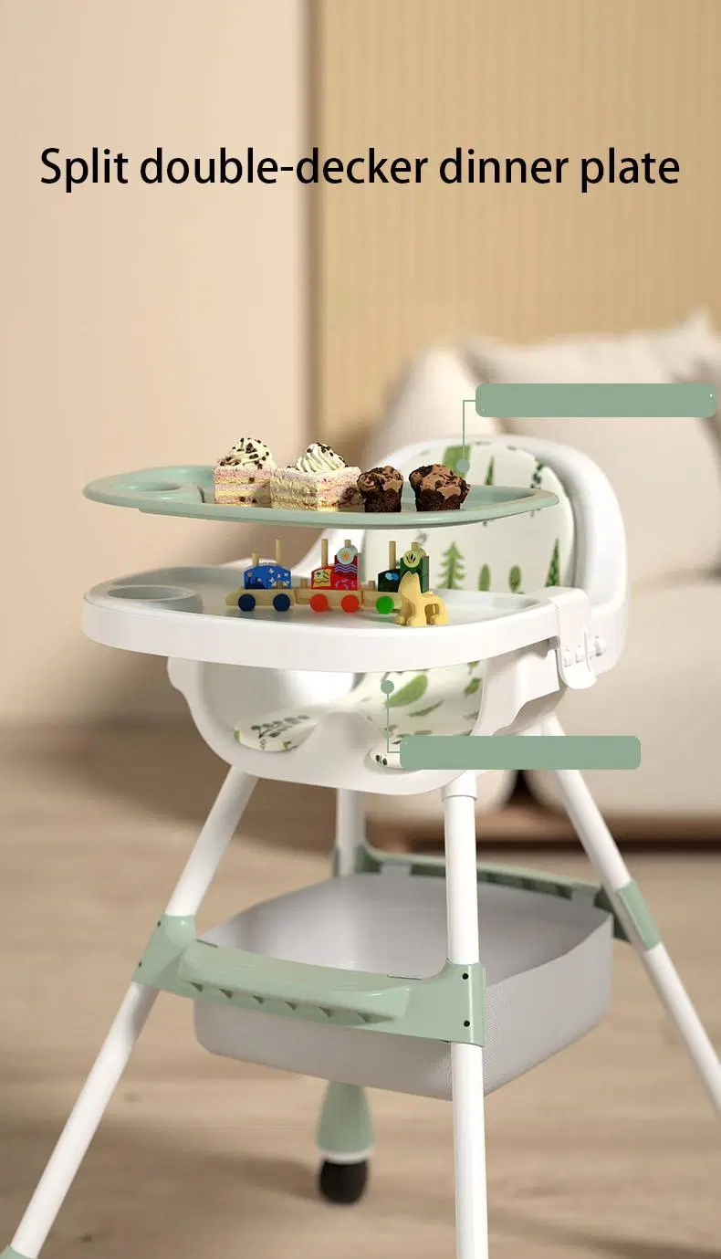 Child Infant Belt Safety Feeding Kids Highchair Dining Portable Chairs with Tray