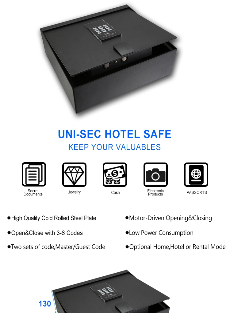 Portable Laptop Size Top Open Hotel Drawer Safe Box