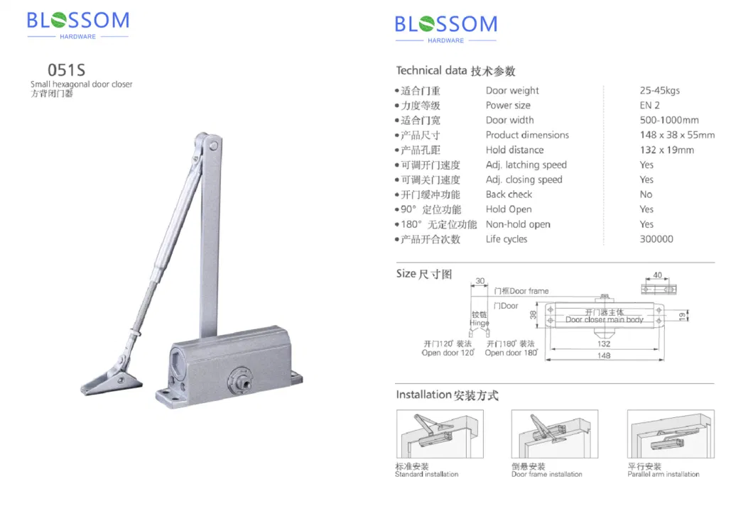 Mini Adjustable Auto Spring Loaded Door Closer