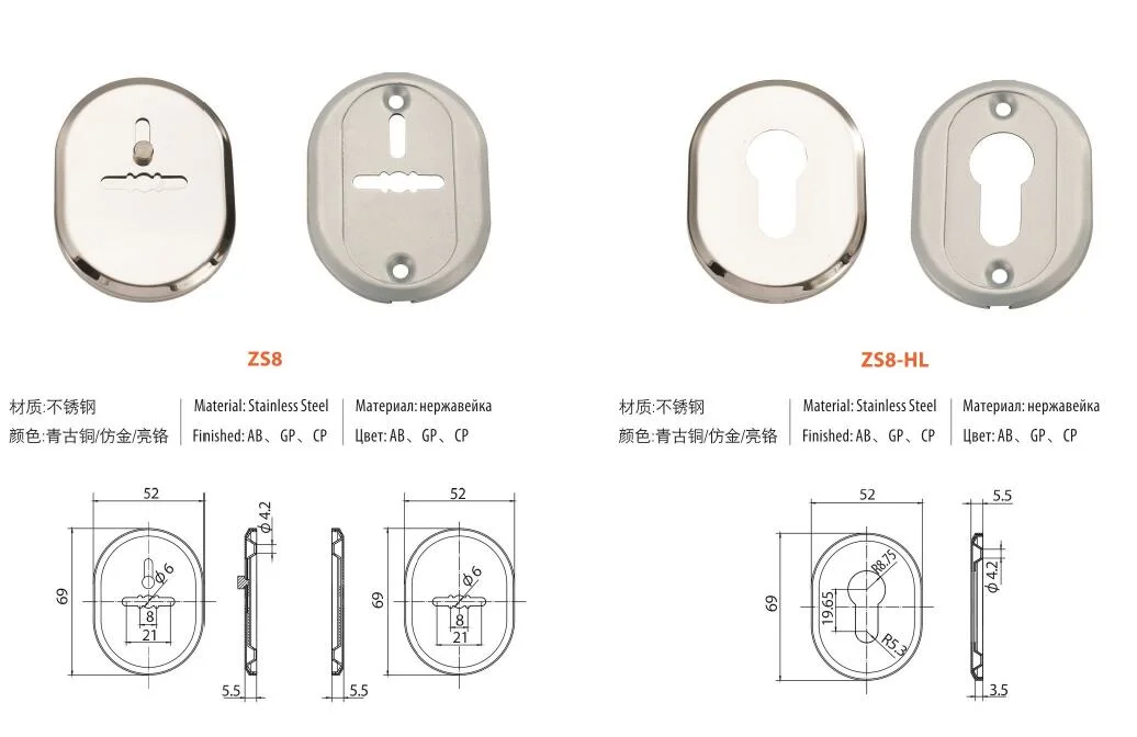 High Quality Stainless Steel Security Door Cylinder Cover (ZS3)