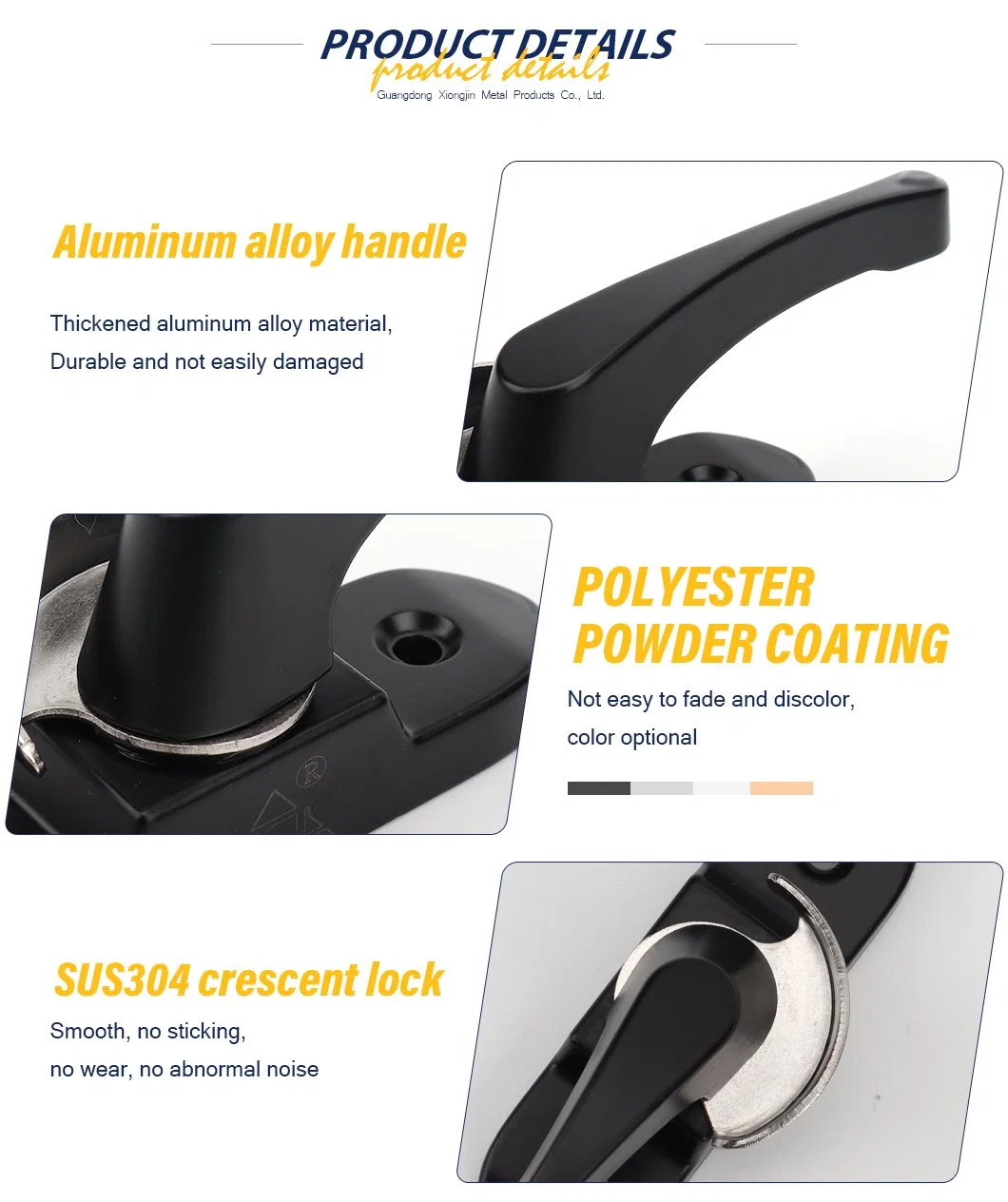 Factory Price Hot Sale Half Moon Shape Window Lock/Crescent Moon Lock for Sliding Window