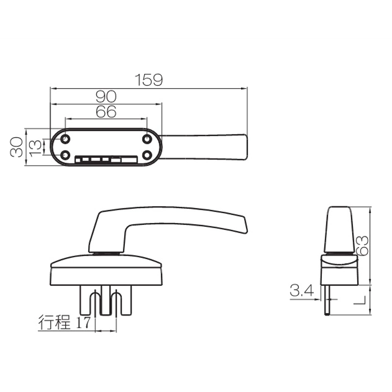 Modern Square Lever Window and Door Lockable Handle