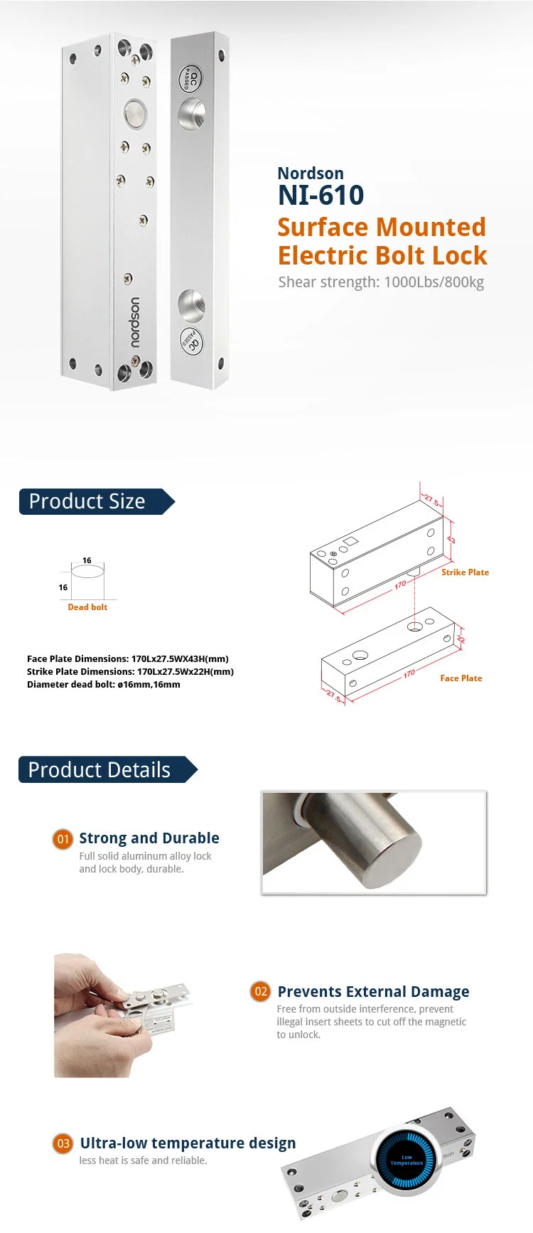 Sliding Commercial Double Cylinder Key Signal Output Door Handle Magnetic Sliding Door Lock