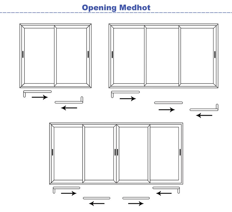 Hurricane Impact Soundproof Aluminum Sliding Window Doors Low-E Glass Sliding Aluminum Window