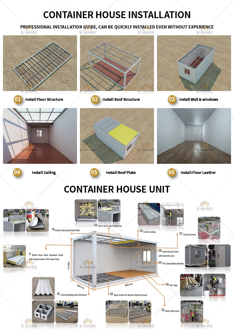 Detachable Panelized Guard House with Shutter Door