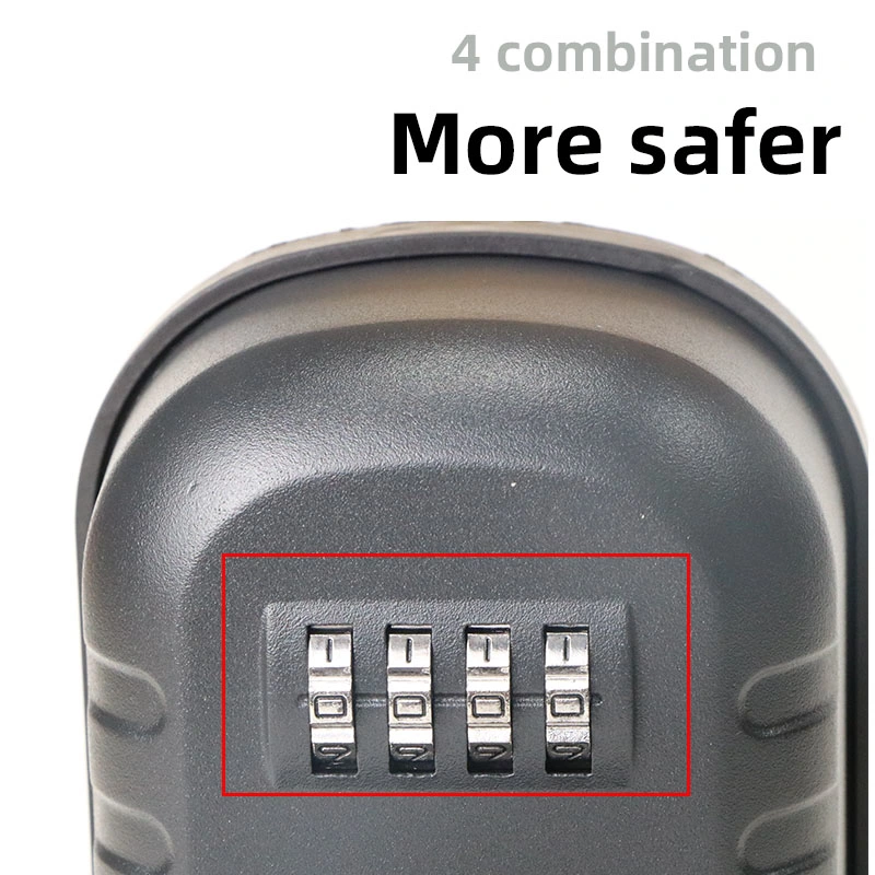 Weatherproof 4-Digit Combination Key Safe Storage Lock Box Wall Mounted for Spare House Keys