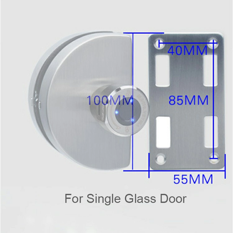 Safe Bluetooth No Drilling Fingerprint Biometric Glass Door Smart Lock