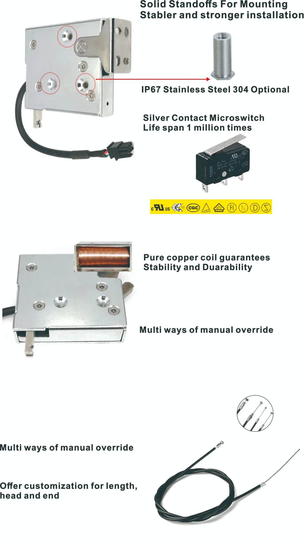 Super Solid Electronic Solenoid Lock for Pharmacy and Medical Lockers