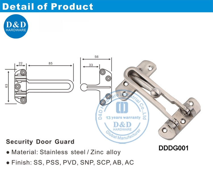 Building Hardware Stainless Steel Zinc Alloy Chain Lock Bedroom Home Apartment Safety Door Security Chain Hotel Door Guard