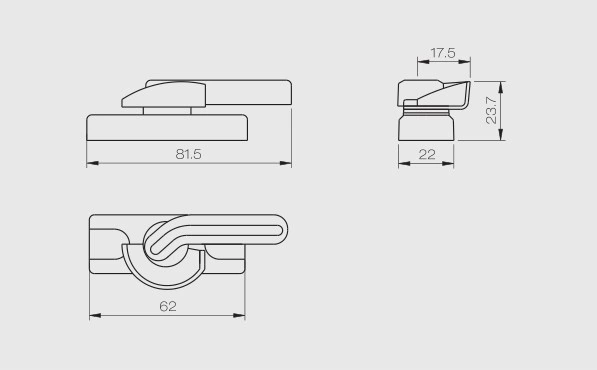 High Quality Crescent Lock Moon Shape Lock for UPVC Aluminum Sliding Window and Door