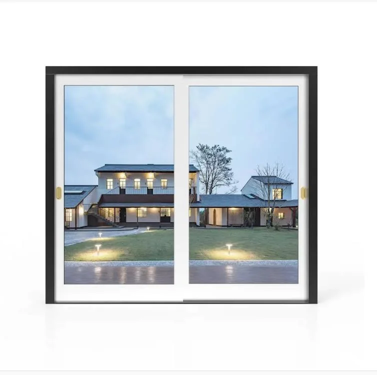 Double Glazed Aluminum Sliding Windows Drawing Energy Efficient Customiazed Smoothly Slide Windows with Mosquito Net