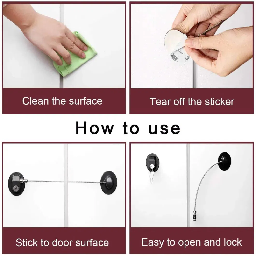 Wholesale Baby Safety Fridge Locks Zinc Alloy Sliding Door Refrigerator Lock with Key