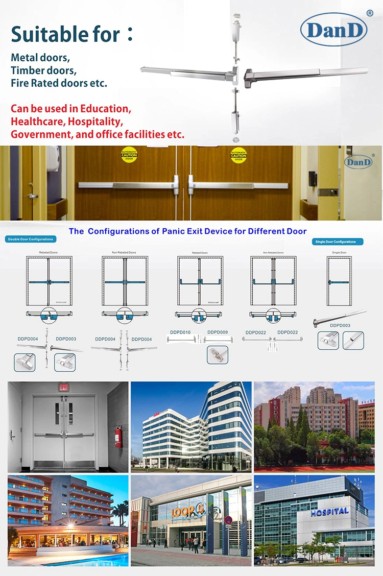 UL Listed Stainless Steel 304 Door Hardware Accessory ANSI Fireproof Security Panic Exit Device Push Bar Panic Exit Lock