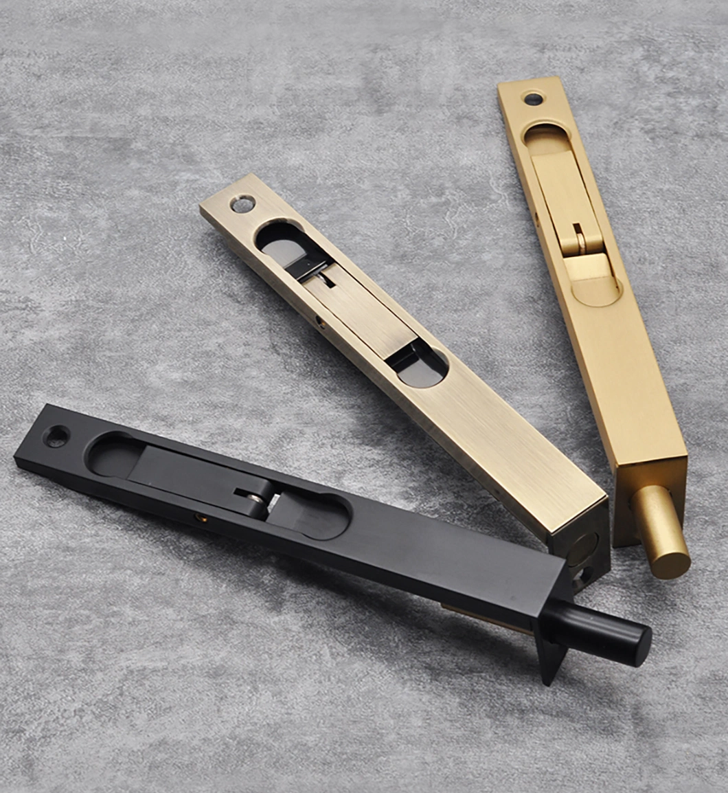 Brass Flush Bolt Latch Concealed Security Slide Lock Lever Action Door Bolt