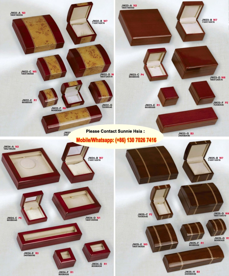 Factory Wholesale Wooden Glass Window Watch Boxes Wity Luxury Lock