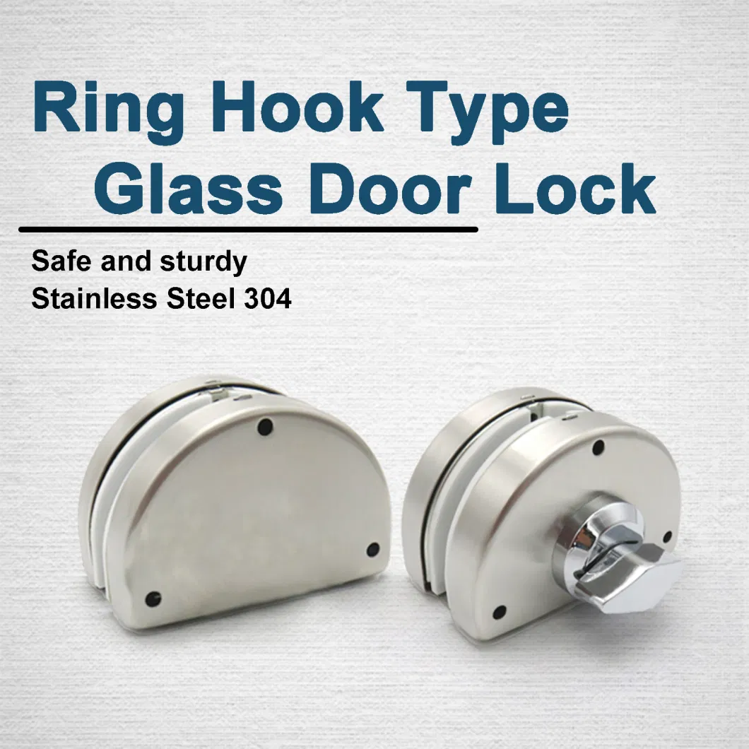 Cylinder+Knob Double Open Bolt Sliding Office Safety Glass Door Lock