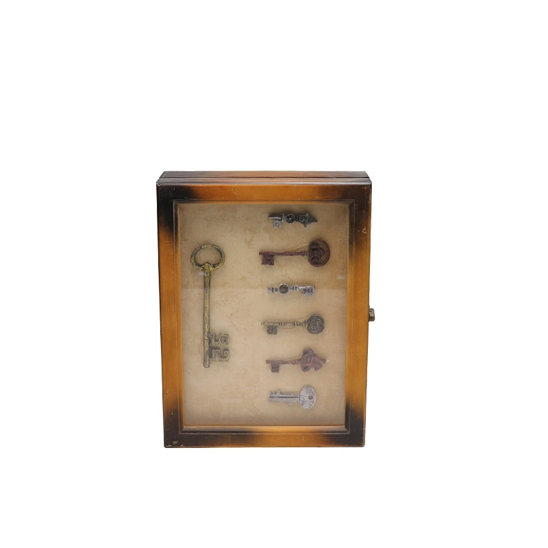 Wall-Mounted Vintage Handmade Wooden Key Storage Box