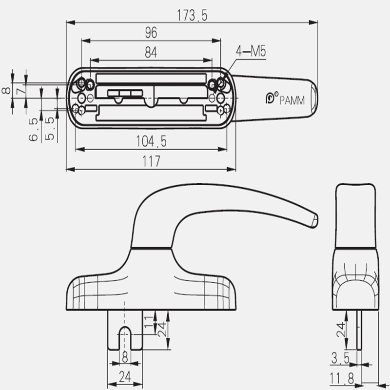 Casement Window Handle Multi-Point Lockable Handle