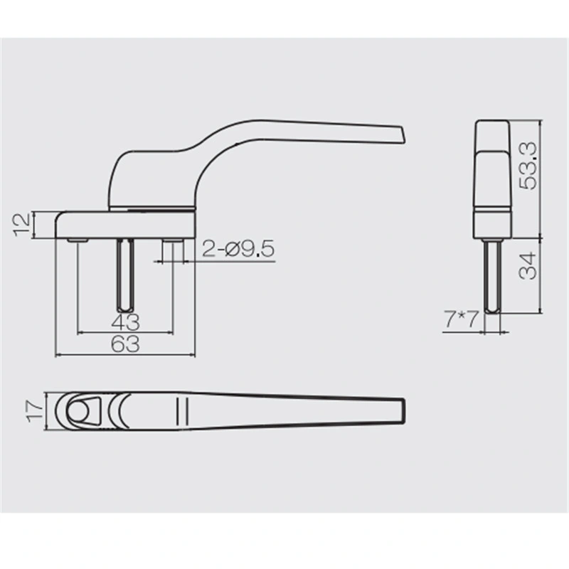 3h Inc. Factory Price Window and Door Multi-Point Lockable Handle CZ22