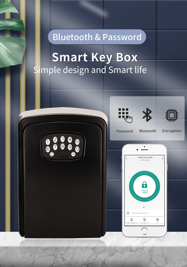 Wall Mounted Bt Electronic Combination Fingerprint Key Storage Smart Key Lock Box for Real Estate