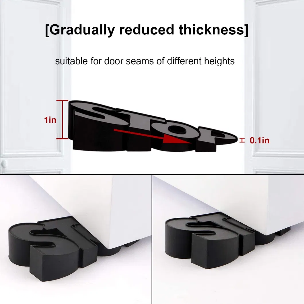 Door Stopper Decorative Rubber Black Door Stop Non-Slippery for Home/School