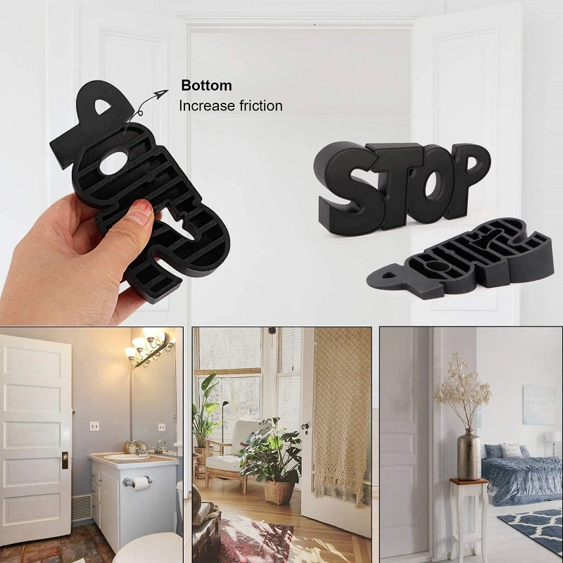 Door Stopper Decorative Rubber Black Door Stop Non-Slippery for Home/School