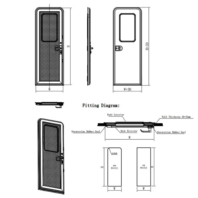 Maygood Mg16rd Card System Double-Security Entrance Door with Flynet Screen Door for RV Hybrid Camper Moving Trailer Motorhome
