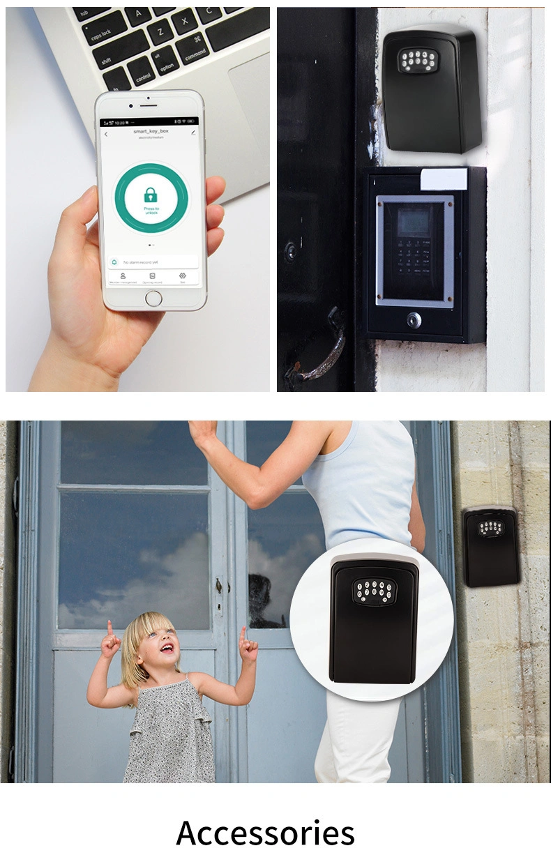 Wall Mounted Bt Electronic Combination Fingerprint Key Storage Smart Key Lock Box for Real Estate