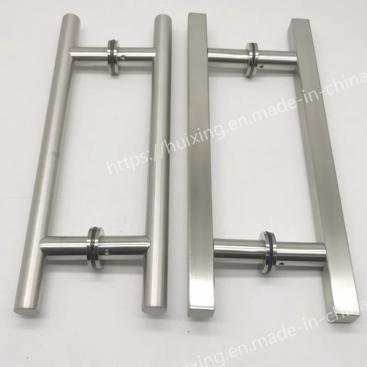 24 Inch H Shape Sliding Barn Door Handle Square Stainless Steel Entry Double Sided Shower Glass Room Door Pulls