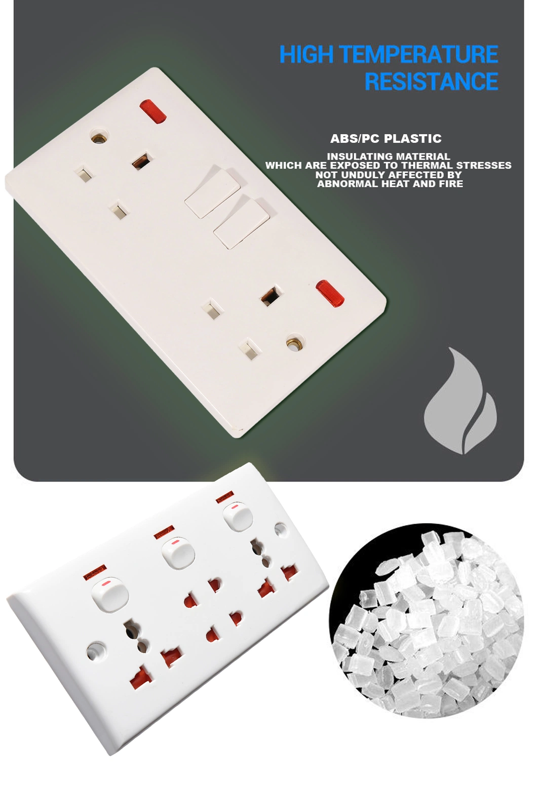 Single Control 13A Wall Sockets with Surge Protecter