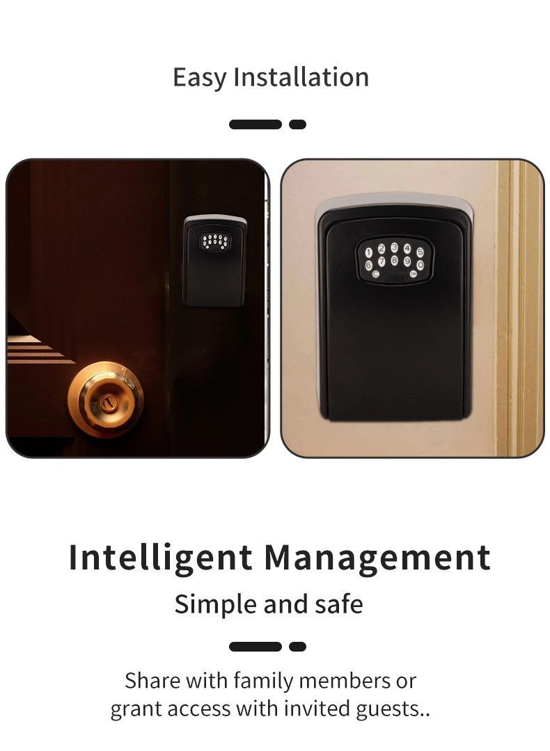 Wall Mounted Bt Electronic Combination Fingerprint Key Storage Smart Key Lock Box for Real Estate