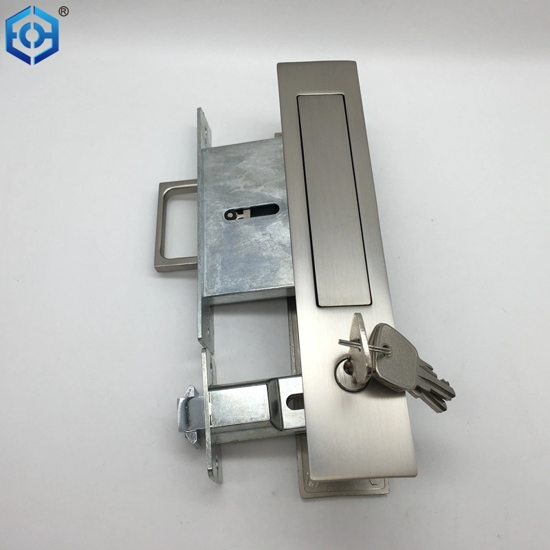 Zinc Alloy Invisible Recessed Handle Pocket Sliding Door Lock with 3 Keys