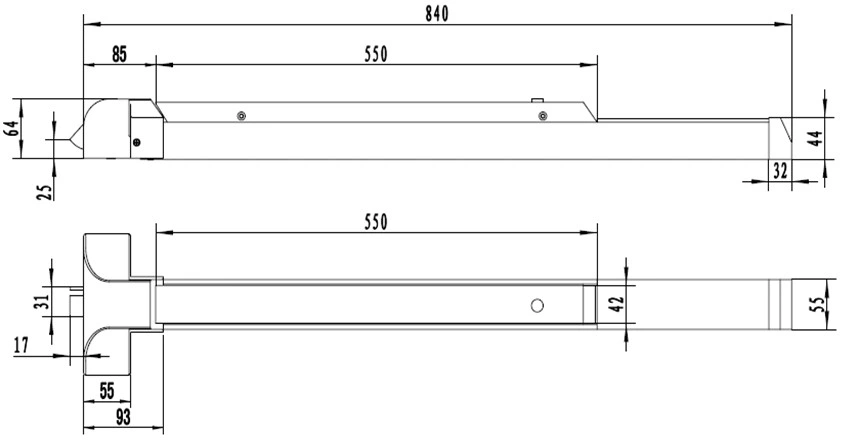 Exit Device Rim Security Panic Bar for Door Kit Latch