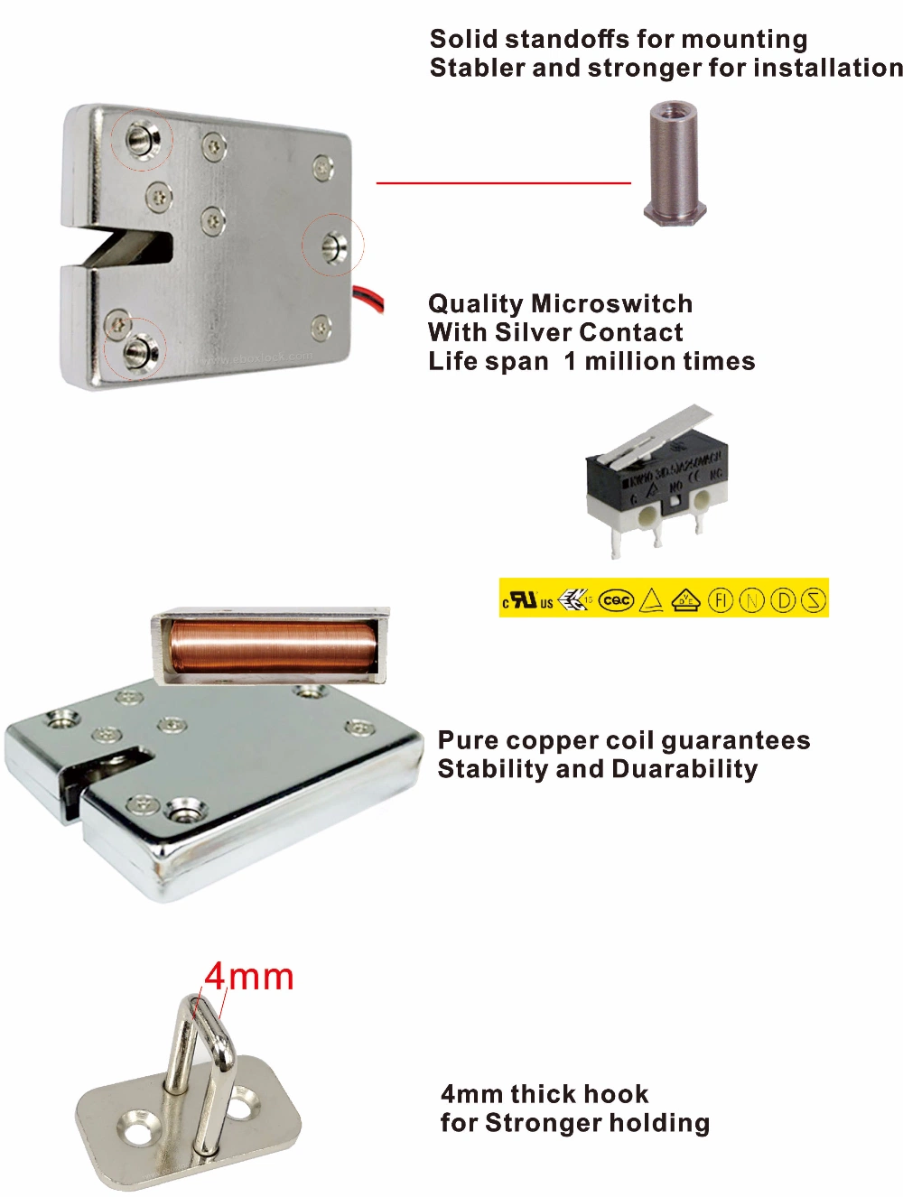 Electric Keyless Lock with Status for Electronic Delivery Parcel Lockers