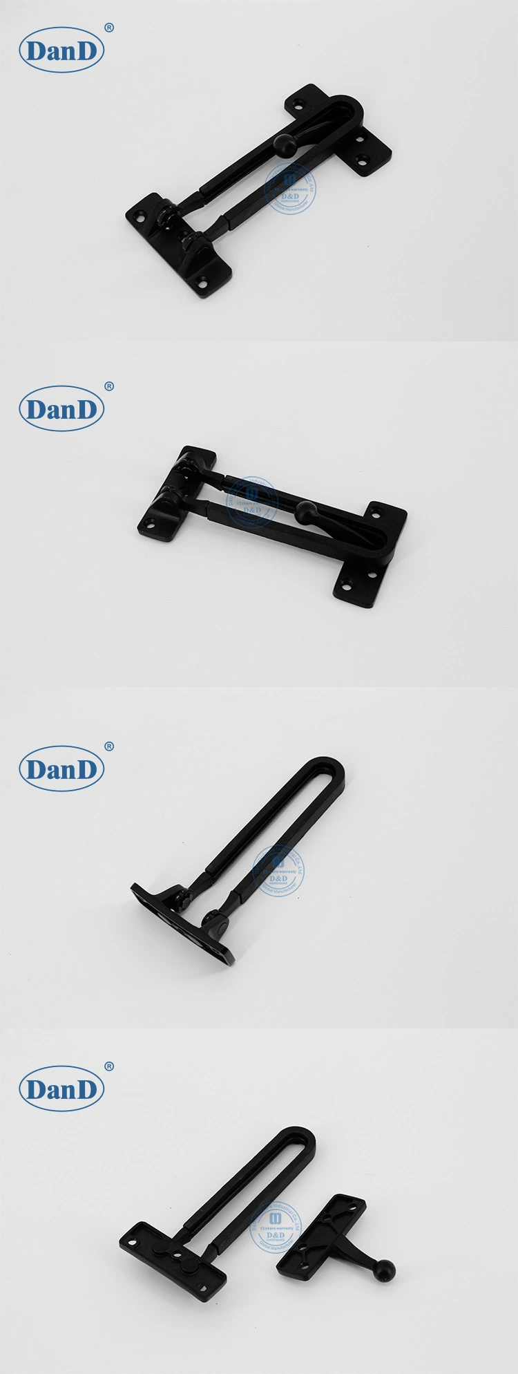 Black Color Sliding Door Chain Zinc Alloy Guard Hardware Lock