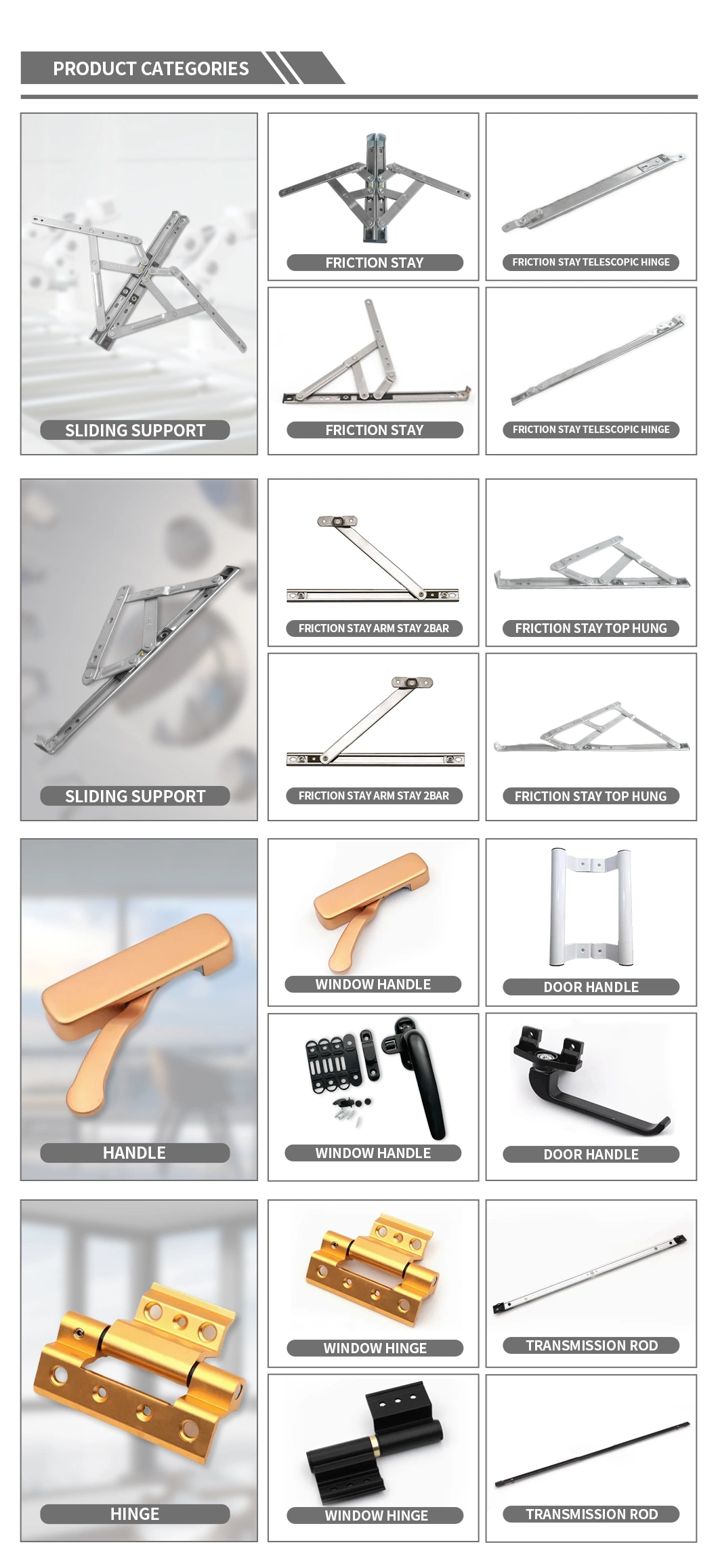 Spot Goods Casement Window Hinge 304 Stainless Steel 22 mm Square Groove 4 Bar Friction Stay