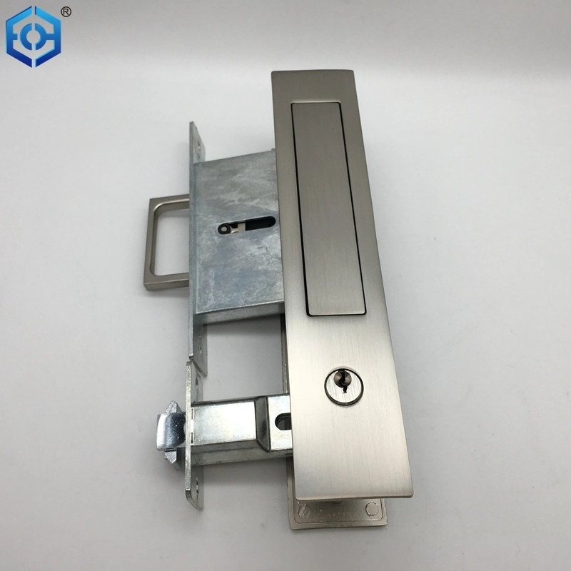 Zinc Alloy Invisible Recessed Handle Pocket Sliding Door Lock with 3 Keys