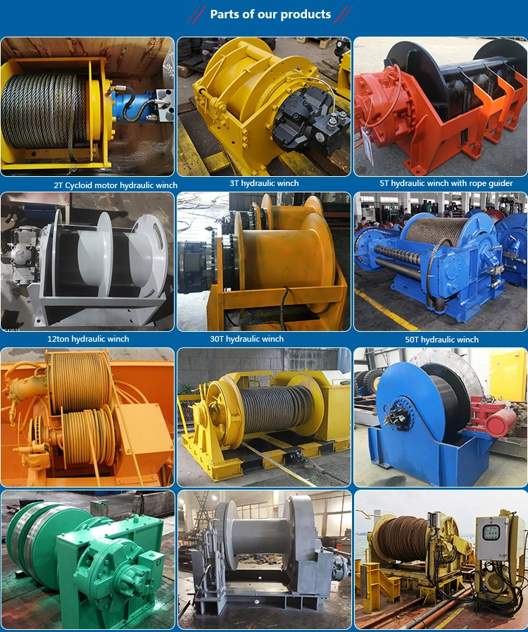 15 Ton Hydraulic Winch with Rubber-Coated Wire Rope for Towing Cables
