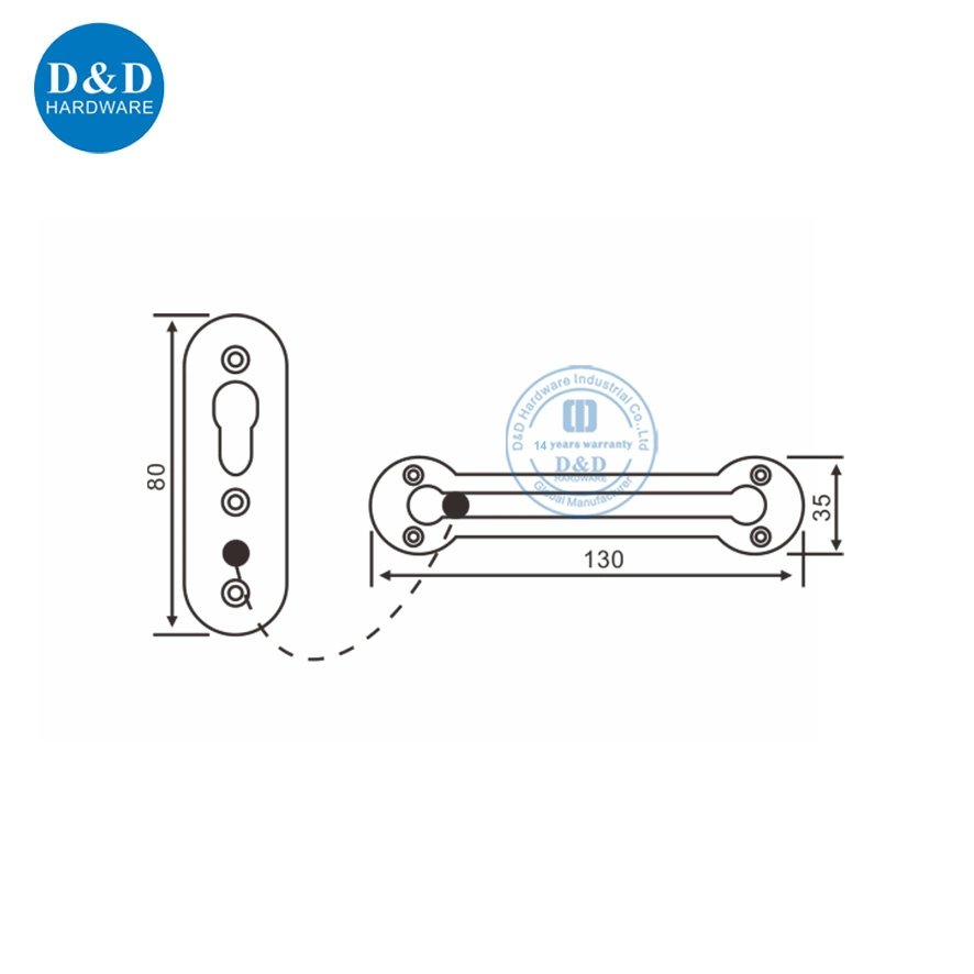 Door Chain Lock Zinc Alloy Satin Nickel