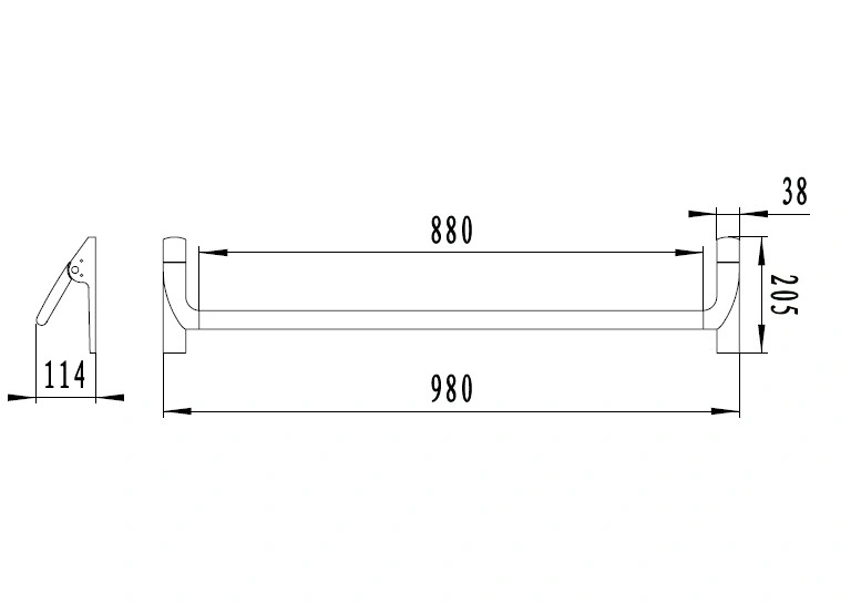 Door Hardware European Mortise Type Panic Bar