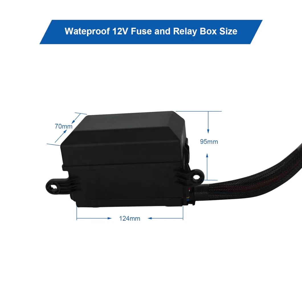 Pre-Wired Fuse Relay Box Waterproof, 8 5-Pin Jd1914 Relay Slots and 12 Atc ATO Fuse Holder, with 8 5-Pin Relays and 12 Fuses, 12V Relay Fuse Block for Car Truck