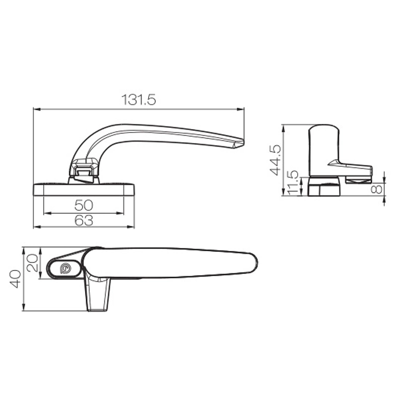 Aluminum Accessories Customized Lockable Door and Window Handle